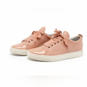 Lanvin Paris NIB New Blush pink Nude Sneakers White Sole Women's Sz 41/11